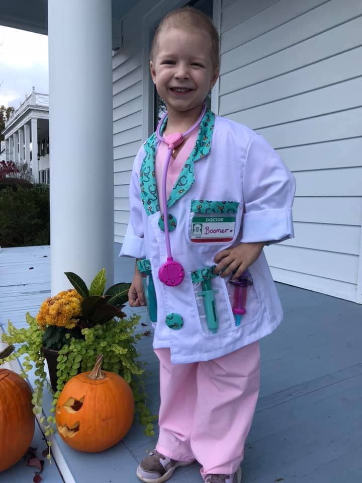 Andi dressed up as a doctor for halloween