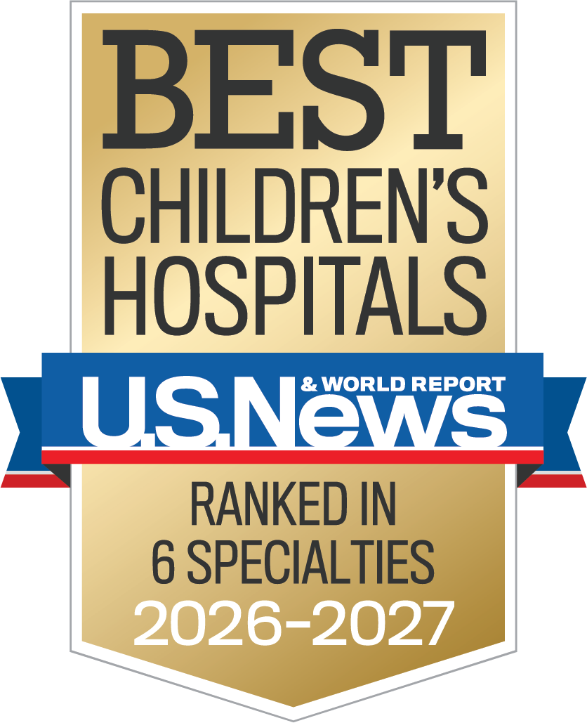 Best Children's Hospital 2026-2027 from U.S. News. Ranked in 6 specialties