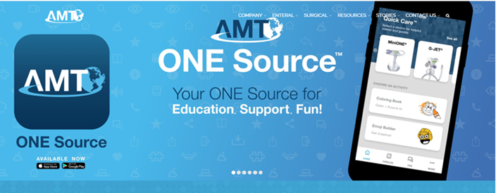 AMT ONE source app for G-tube resources